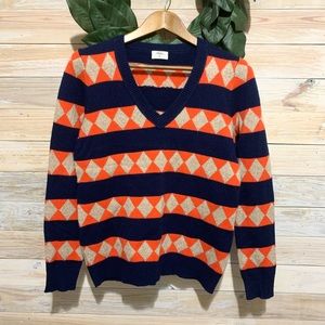 Madewell Wallace navy knit V-neck sweater